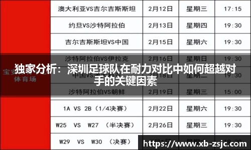 独家分析：深圳足球队在耐力对比中如何超越对手的关键因素