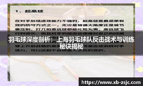 羽毛球深度剖析：上海羽毛球队反击战术与训练秘诀揭秘