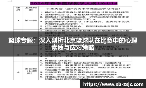 篮球专题：深入剖析北京篮球队在比赛中的心理素质与应对策略